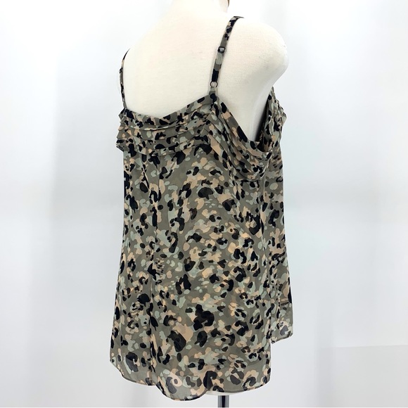 Cabi Tiered Top # 5360, Camo Print Off-the-Shoulder Layered Tank Top, Small - Picture 10 of 17